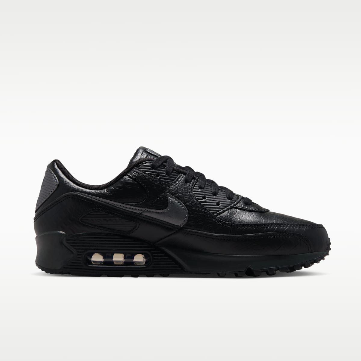 Nike Air Max 90 Premium Men's Shoes - Black/Anthracite/Metallic Dark Grey - Image 3