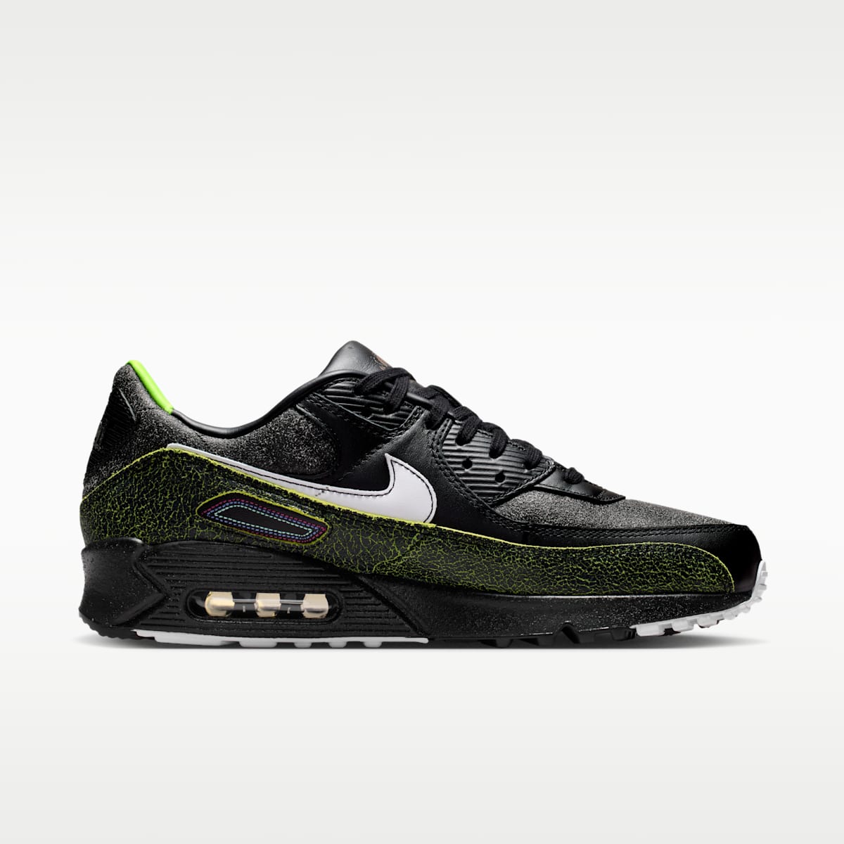 Nike Air Max 90 "Tiempo" Men's Shoes - Black/Black/Voltage Green/White - Image 3