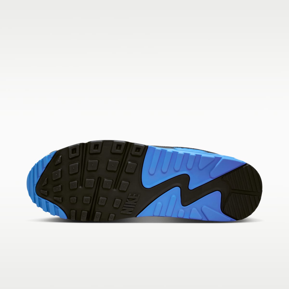 Nike Air Max 90 Men's Shoes - White/Light Smoke Grey/Black/Blue Crystal - Image 2
