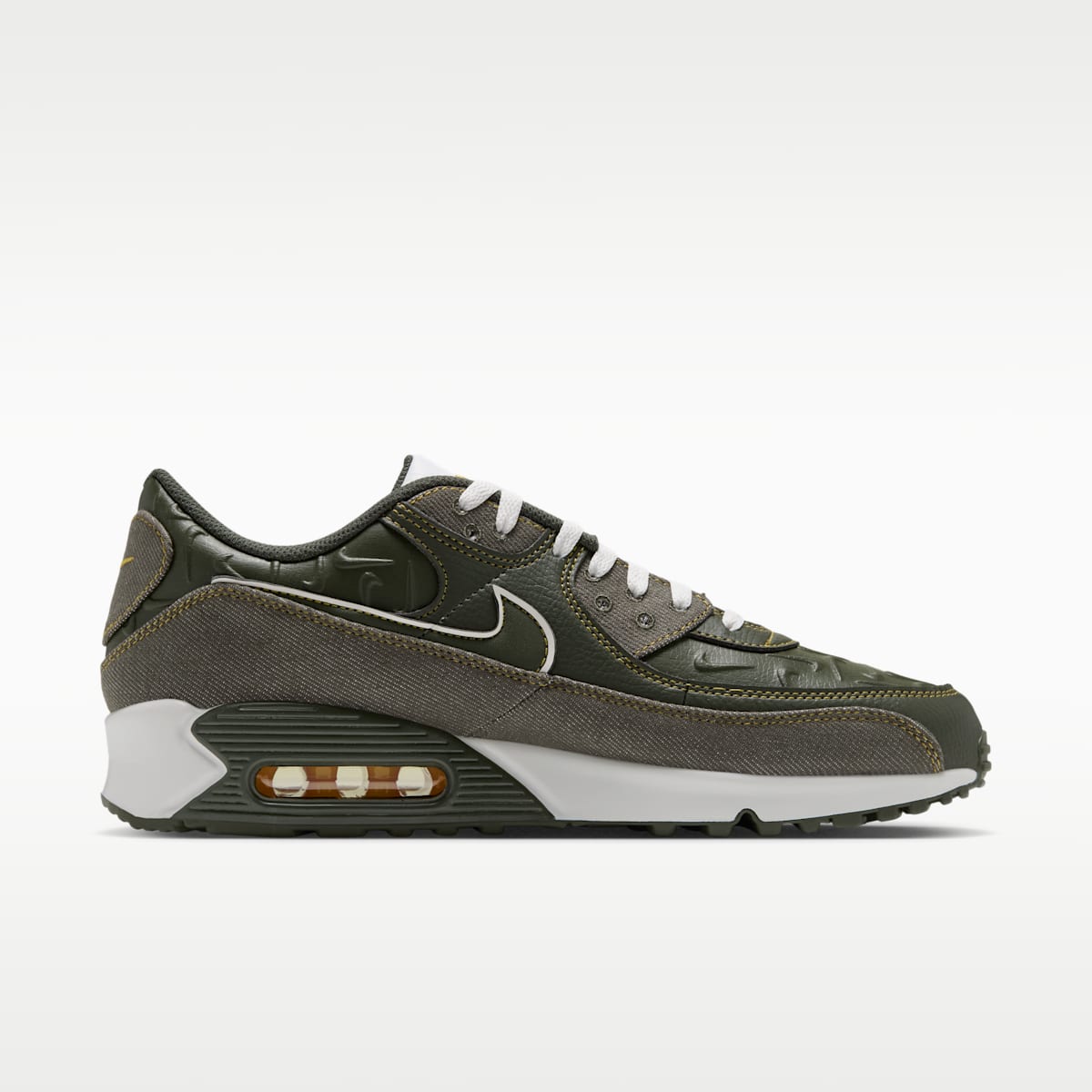 Nike Air Max 90 Men's Shoes - Cargo Khaki/Yellow Ochre/Summit White - Image 3