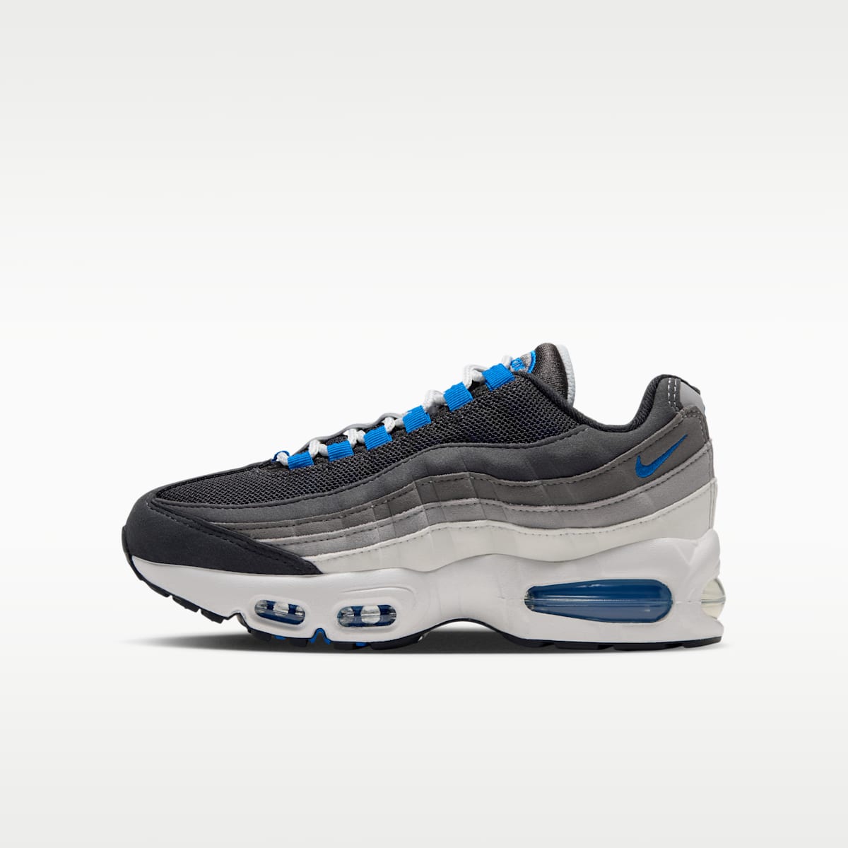 Nike Air Max 95 Big Bubble Big Kids' Shoes - Anthracite/Light Graphite/Light Charcoal/Blue Spark