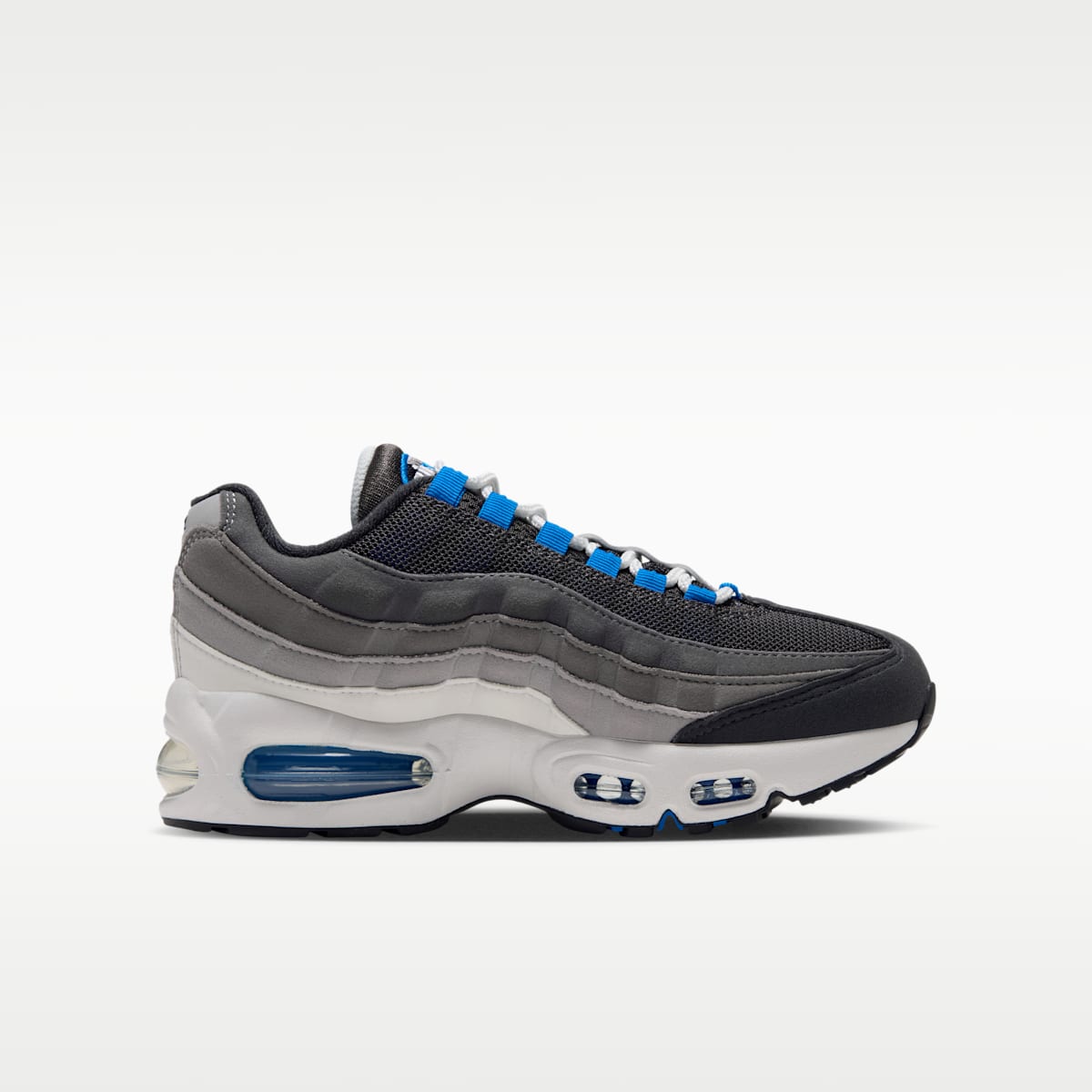 Nike Air Max 95 Big Bubble Big Kids' Shoes - Anthracite/Light Graphite/Light Charcoal/Blue Spark