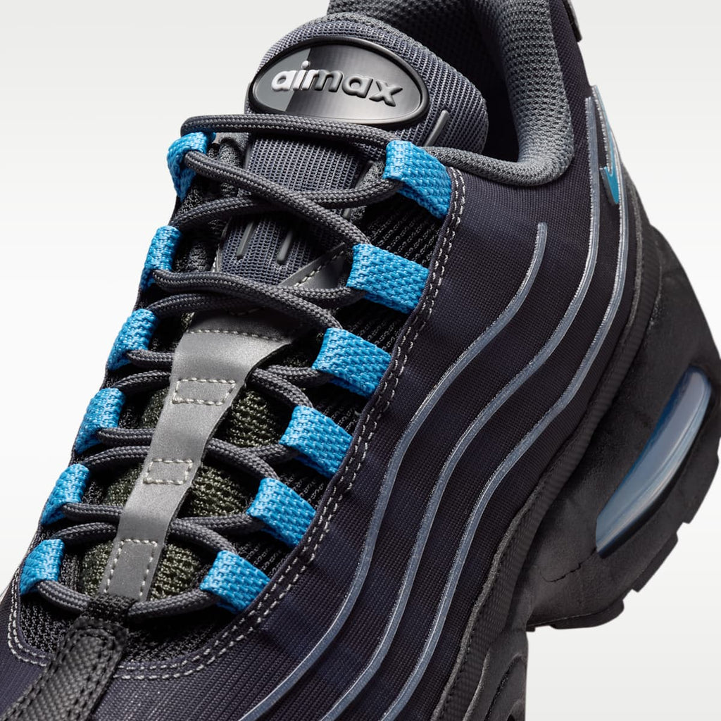Nike Air Max 95 Big Bubble Tech Men's Shoes - Black/Iron Grey/Metallic Silver/University Blue - Image 7