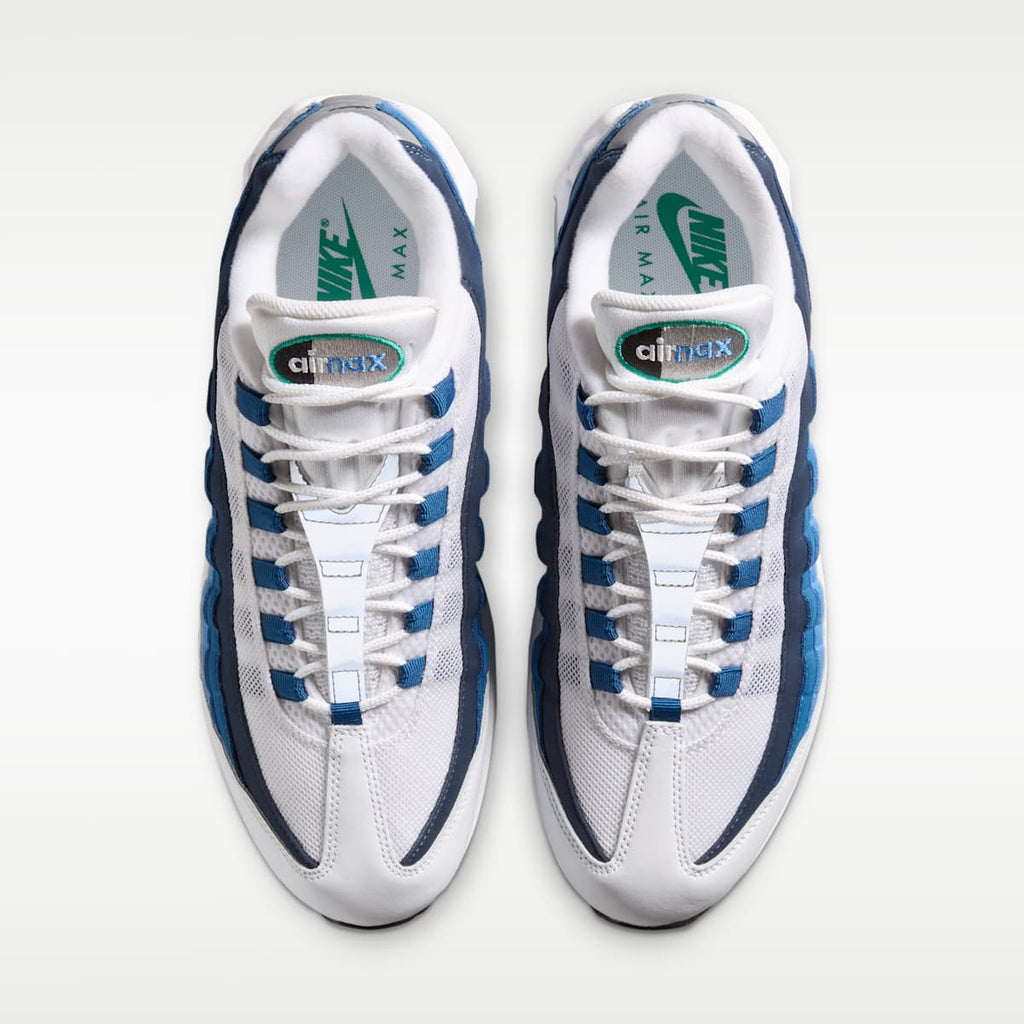 Nike Air Max 95 OG Men's Shoes - White/Lake Blue/French Blue/Emerald Green - Image 4