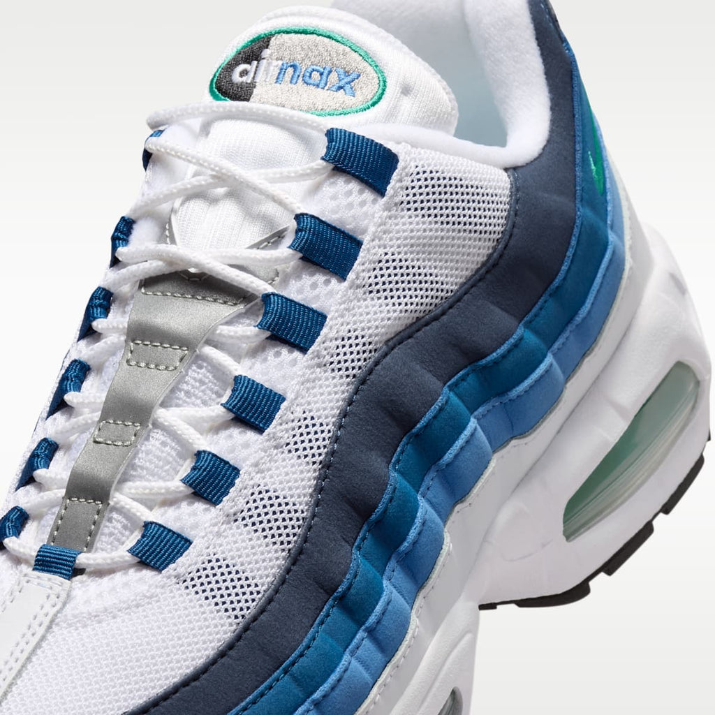 Nike Air Max 95 OG Men's Shoes - White/Lake Blue/French Blue/Emerald Green - Image 7