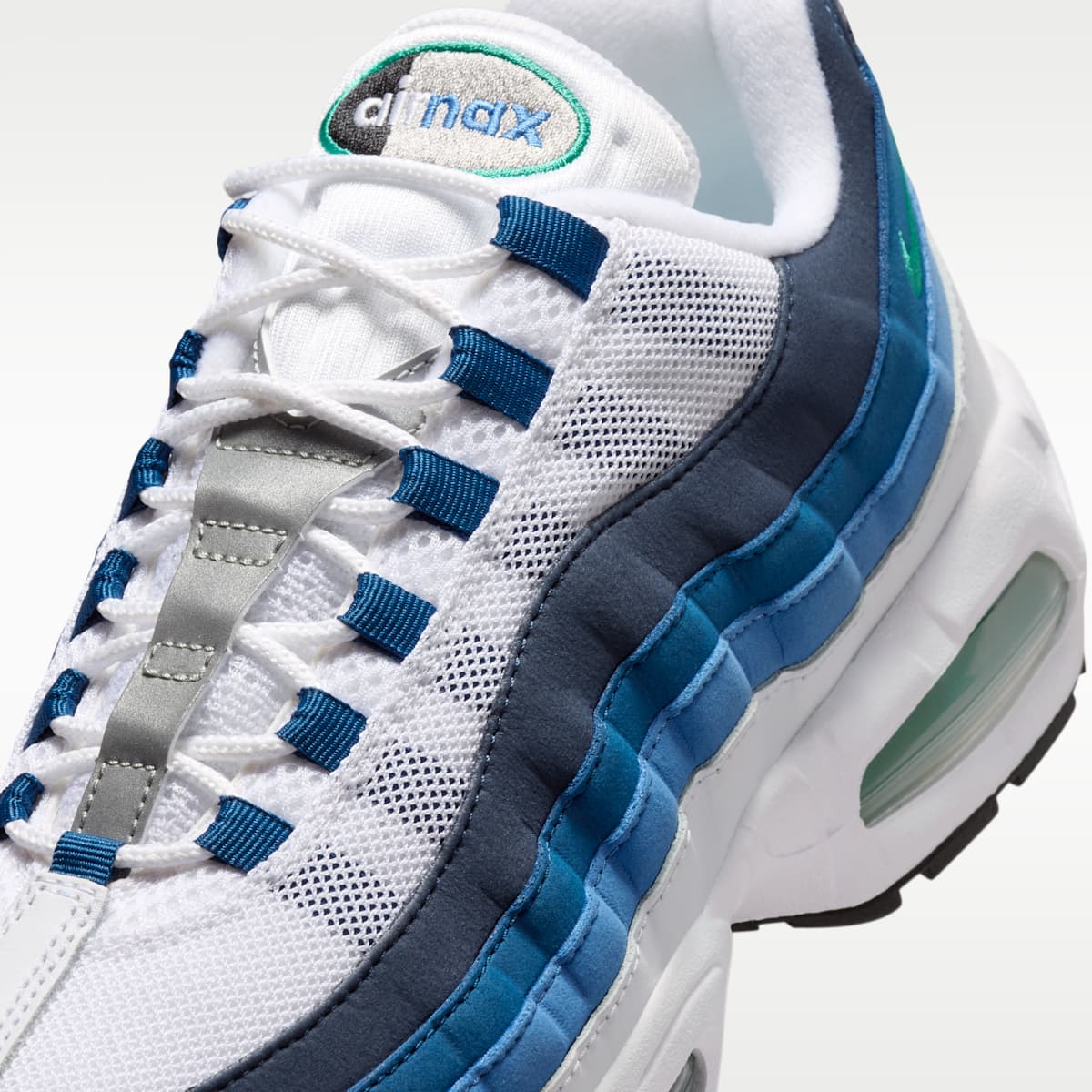 Nike Air Max 95 OG Men's Shoes - White/Lake Blue/French Blue/Emerald Green - Image 7