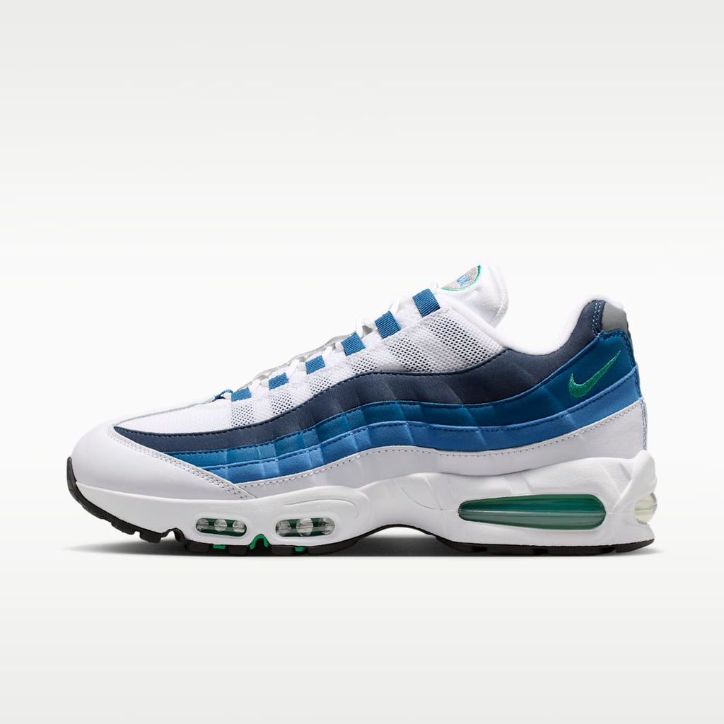 Nike Air Max 95 OG Men's Shoes - White/Lake Blue/French Blue/Emerald Green - Image 1