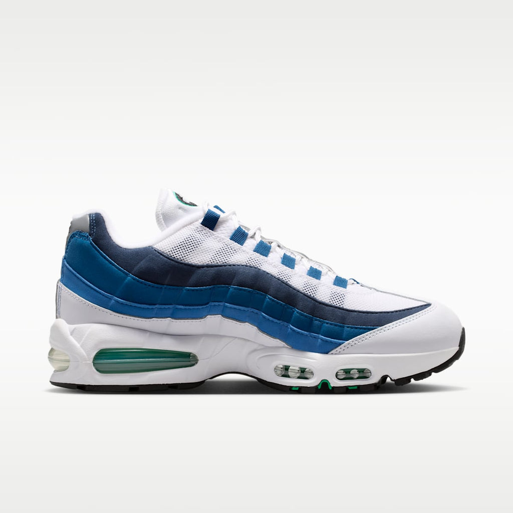 Nike Air Max 95 OG Men's Shoes - White/Lake Blue/French Blue/Emerald Green - Image 3