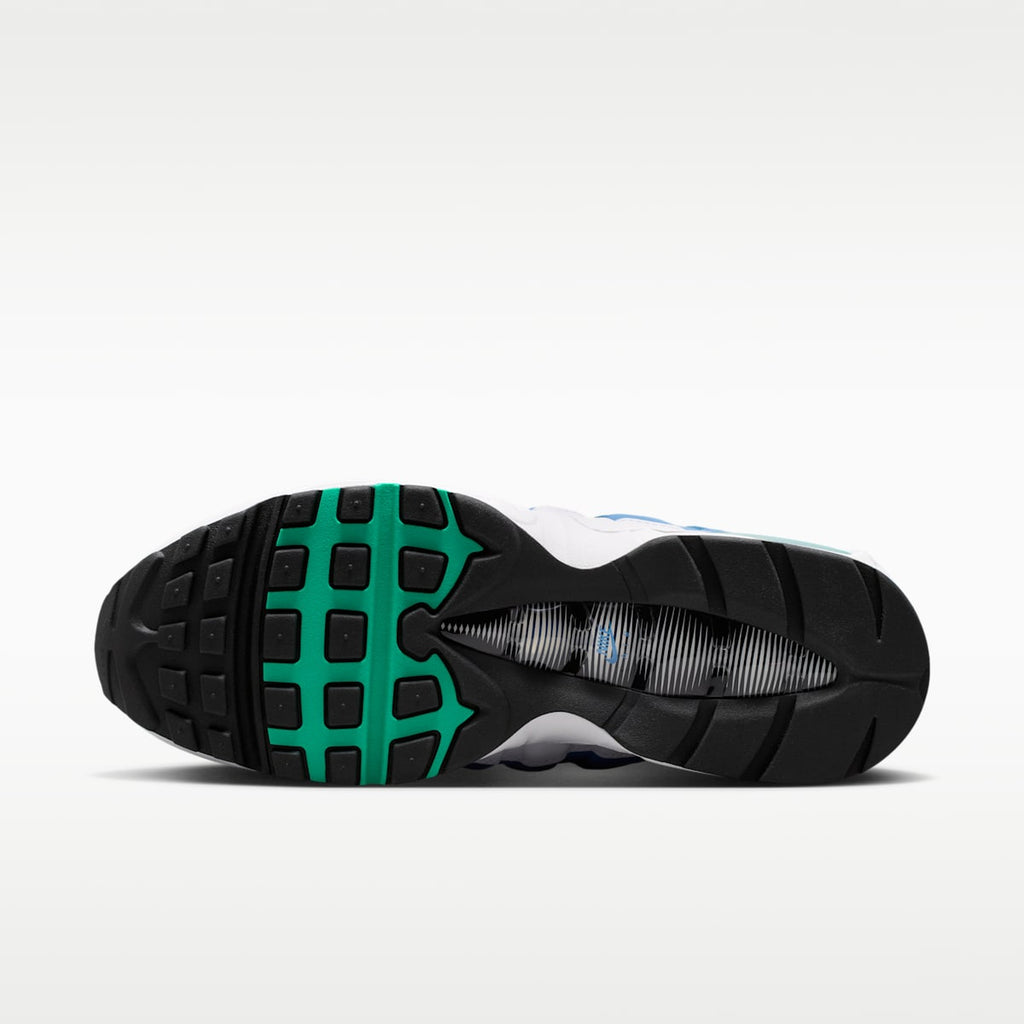 Nike Air Max 95 OG Men's Shoes - White/Lake Blue/French Blue/Emerald Green - Image 2
