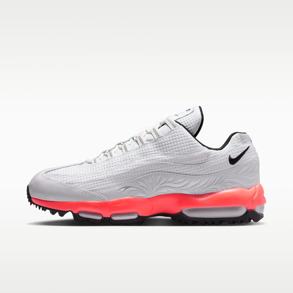Women's Nike Air Max '95 G Golf Shoes - Off White/Hot Lava/Metallic Silver/Black