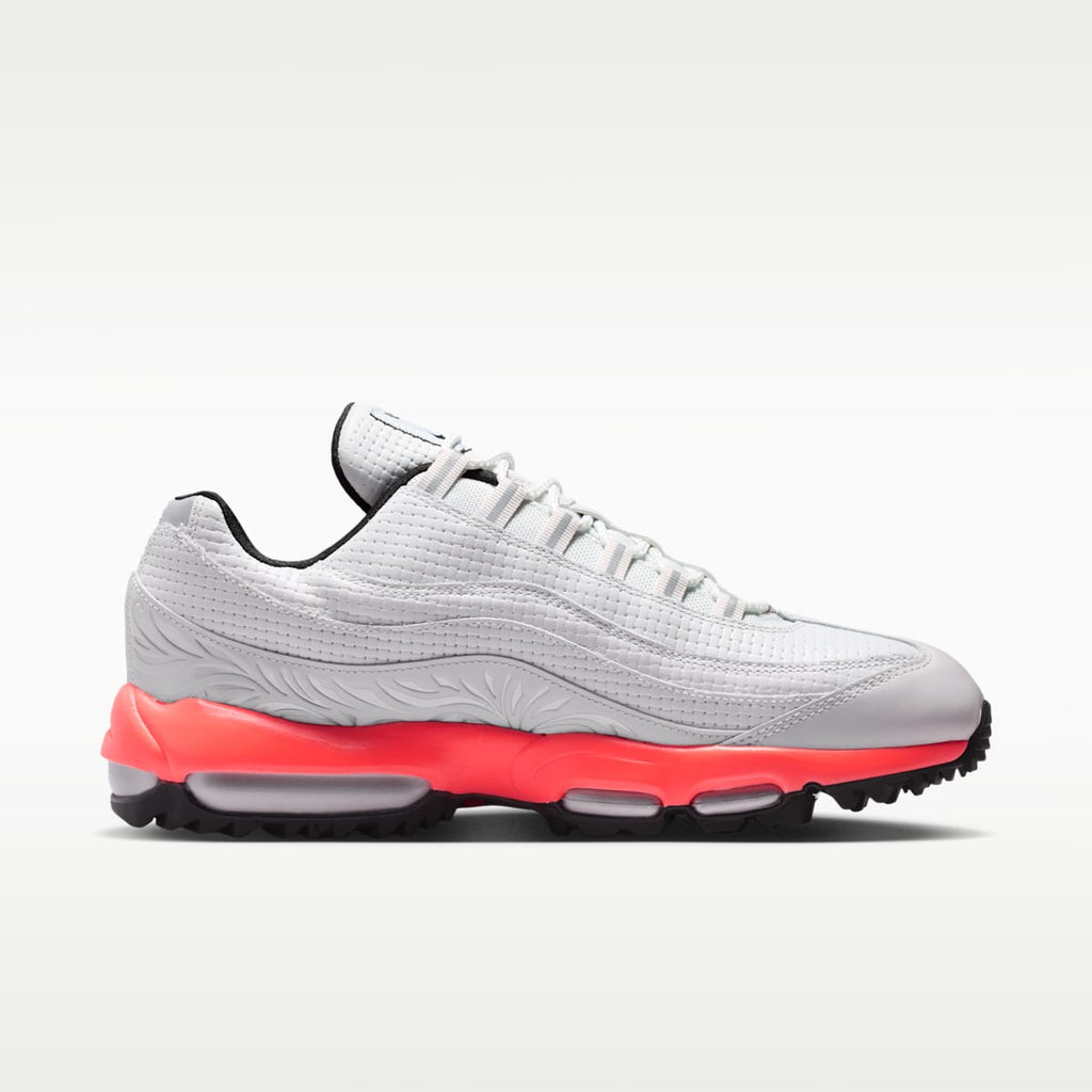 Women's Nike Air Max '95 G Golf Shoes - Off White/Hot Lava/Metallic Silver/Black