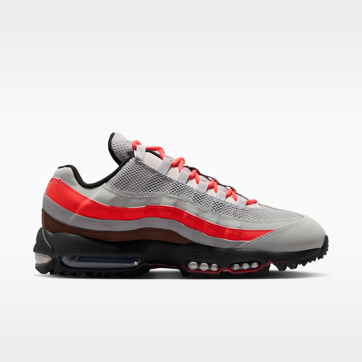 Nike Air Max '95 G Golf Shoes - Light Silver/Light Smoke Grey/Bright Crimson/Black - Image 3