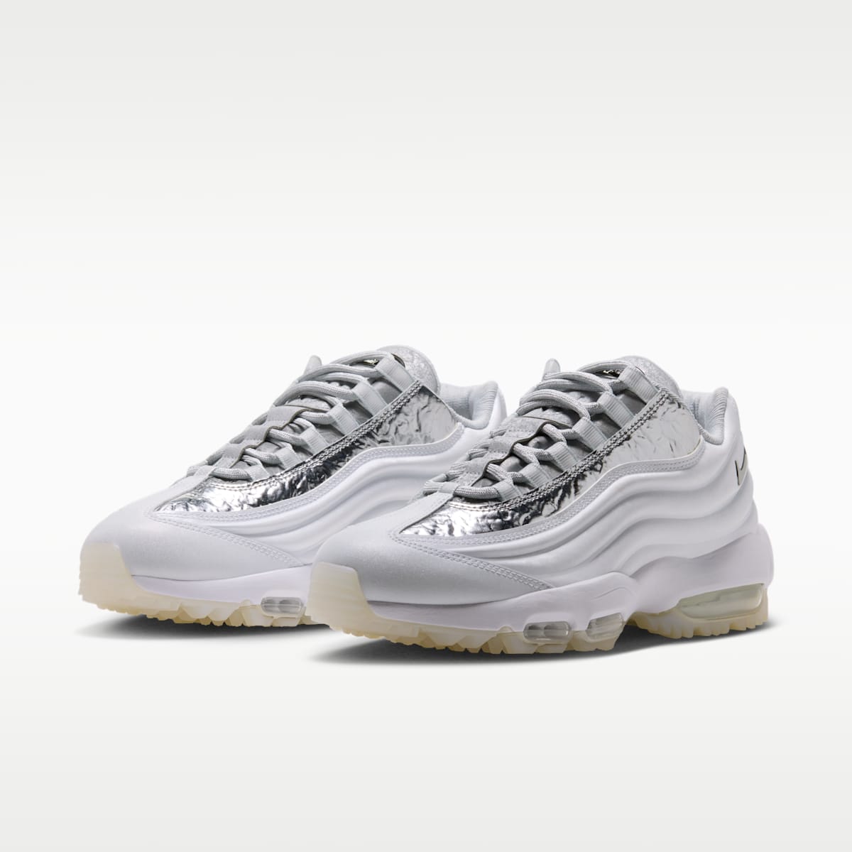 Nike Air Max 95  Men's Golf Shoes - White/Metallic Silver - Image 5
