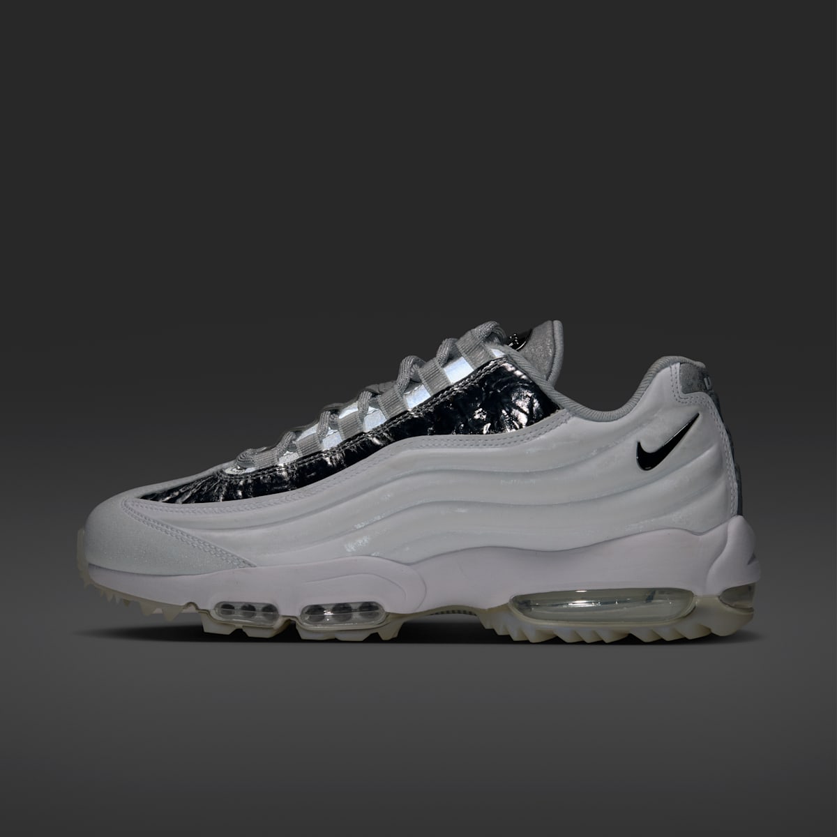 Women's Nike Air Max 95  Men's Golf Shoes - White/Metallic Silver