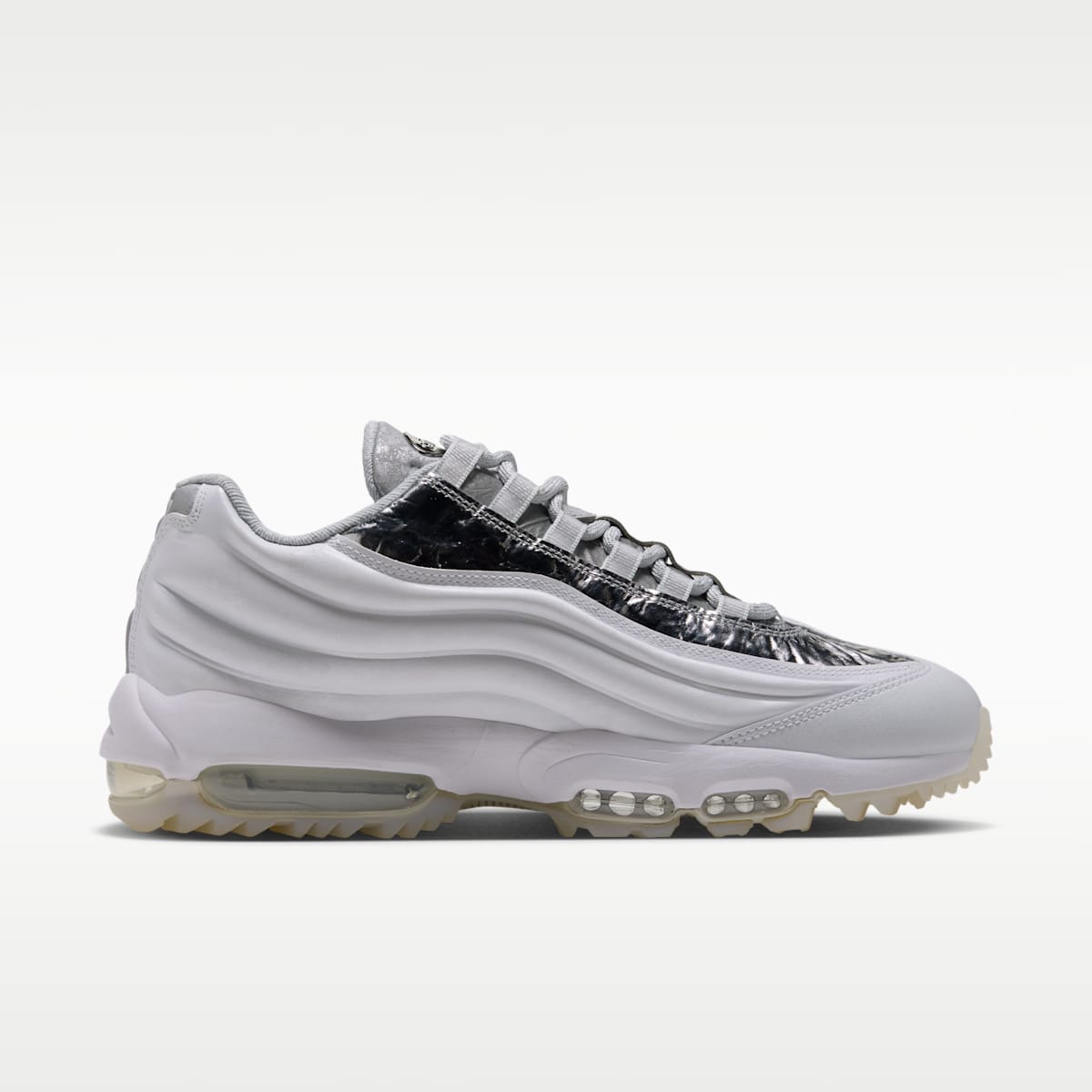 Nike Air Max 95  Men's Golf Shoes - White/Metallic Silver - Image 3