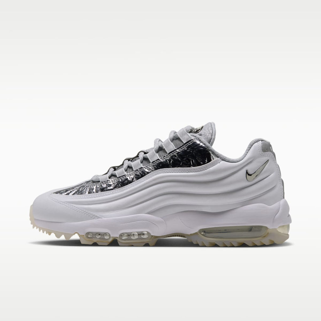 Nike Air Max 95  Men's Golf Shoes - White/Metallic Silver - Image 1