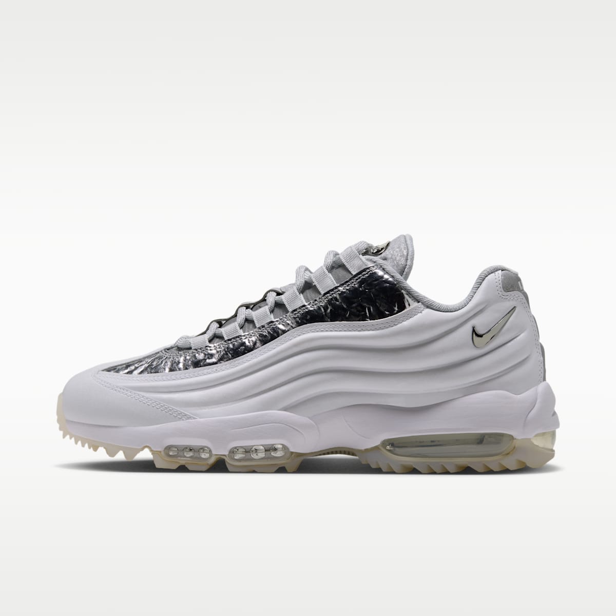 Nike Air Max 95  Men's Golf Shoes - White/Metallic Silver - Image 1