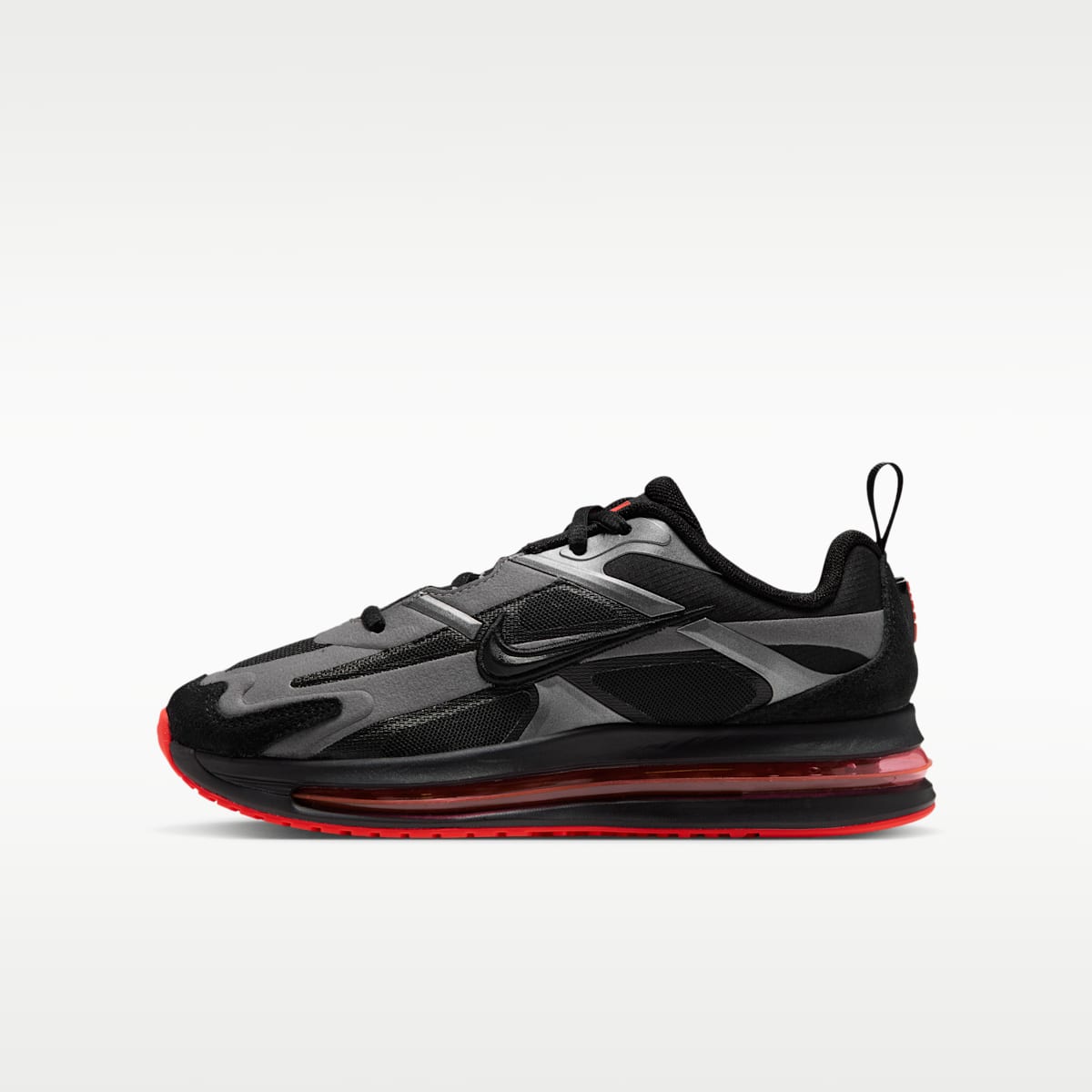 Nike Air Max Metro Big Kids' Shoes - Black/Metallic Dark Grey/Bright Crimson/Black - Image 1