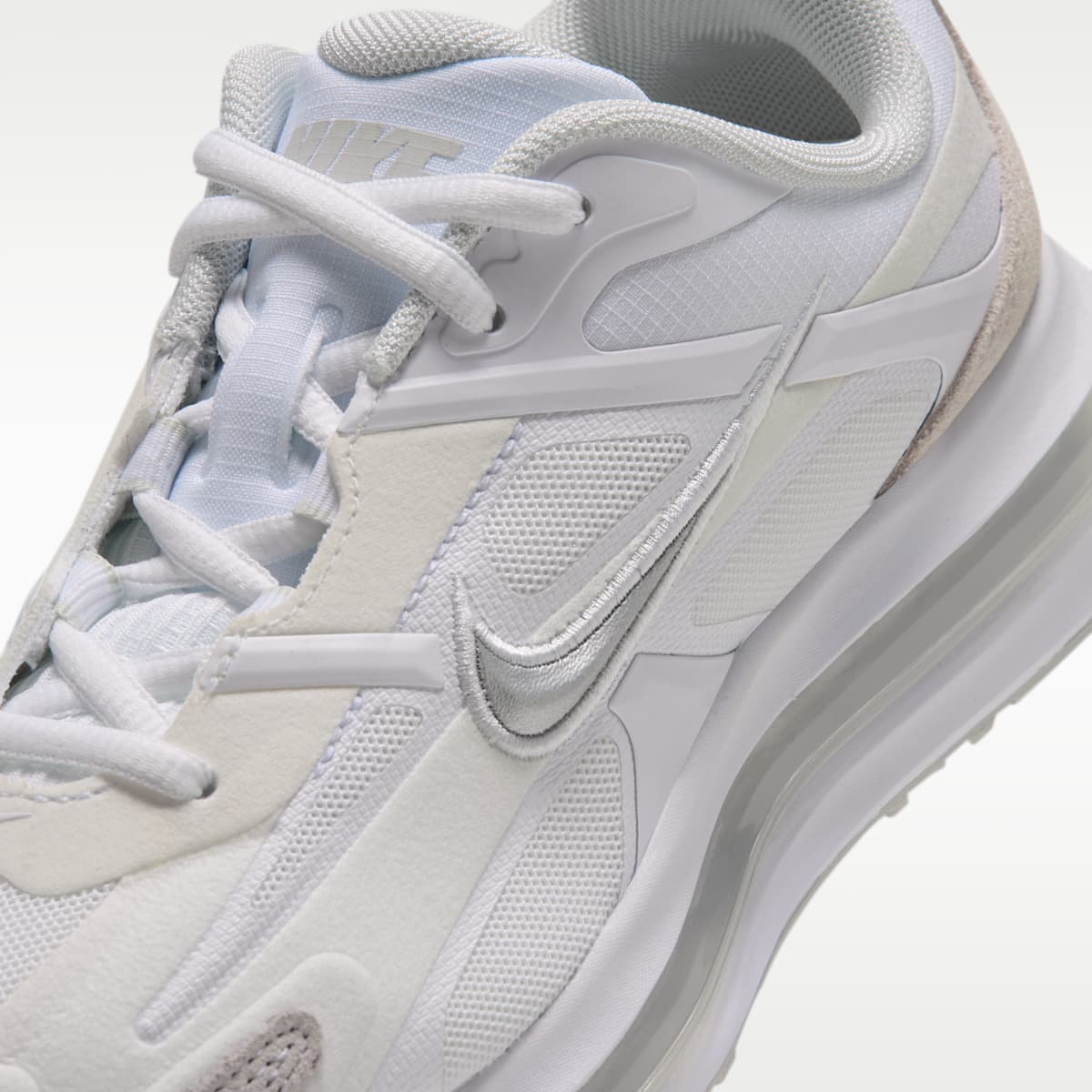 Nike Air Max Metro Big Kids' Shoes - White/Photon Dust/Illusion Green/Metallic Silver - Image 7