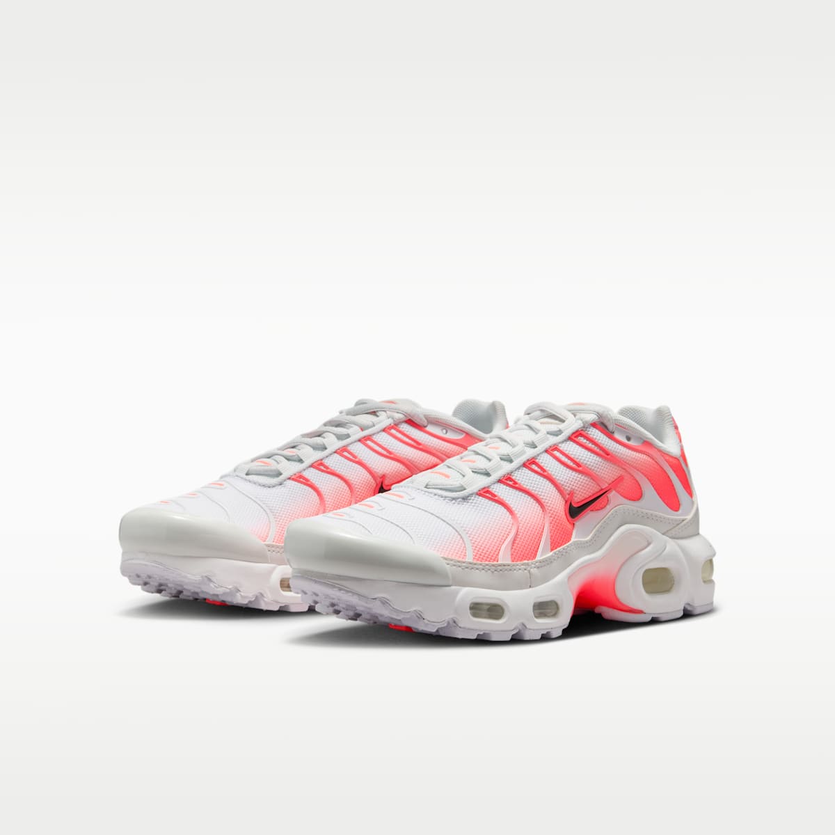 Nike Air Max Plus Big Kids' Shoes - White/Off White/Hot Lava/Black