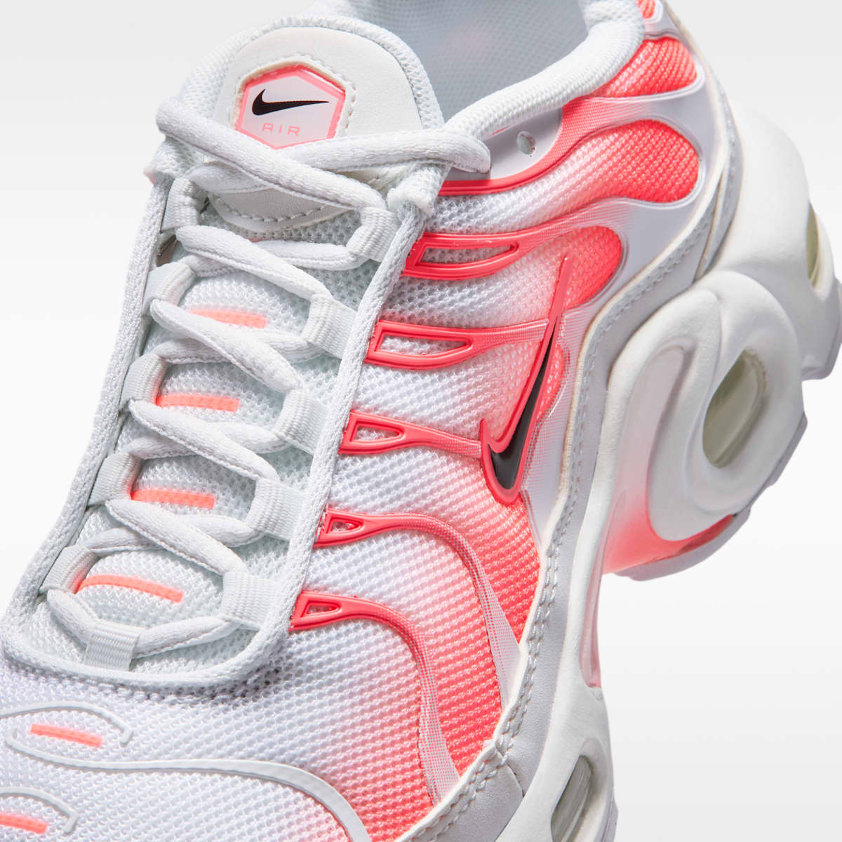 Nike Air Max Plus Big Kids' Shoes - White/Off White/Hot Lava/Black