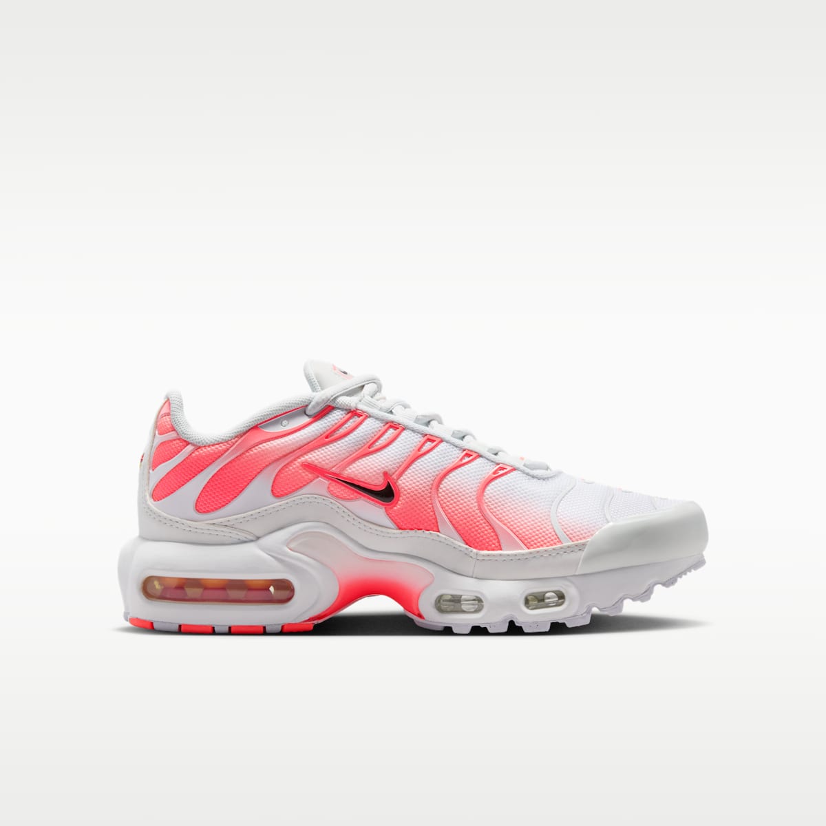 Nike Air Max Plus Big Kids' Shoes - White/Off White/Hot Lava/Black
