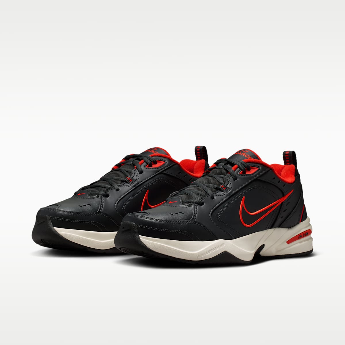 Nike Air Monarch IV Men's Workout Shoes - Dark Smoke Grey/Picante Red/Pale Ivory/Black - Image 5