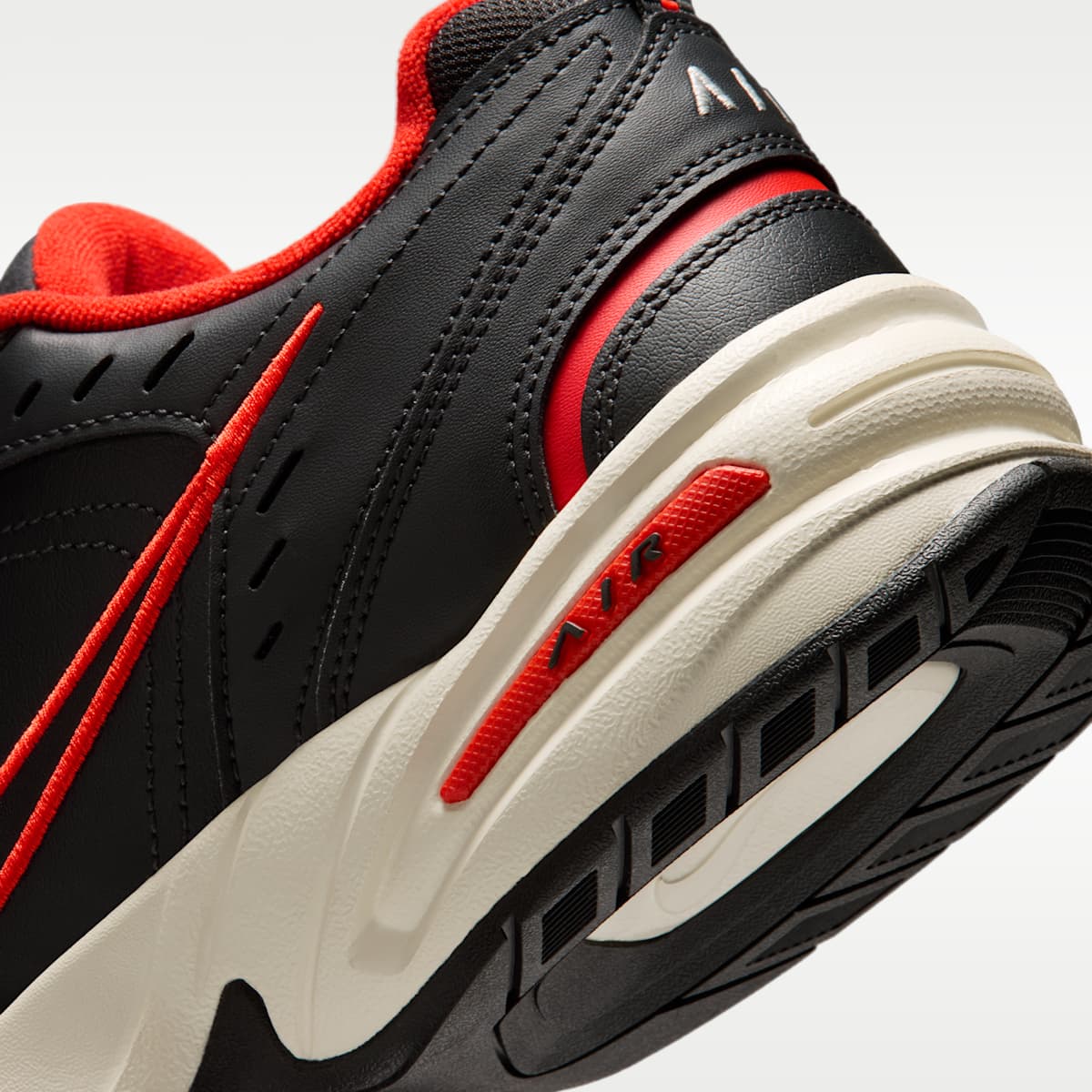 Nike Air Monarch IV Men's Workout Shoes - Dark Smoke Grey/Picante Red/Pale Ivory/Black - Image 8