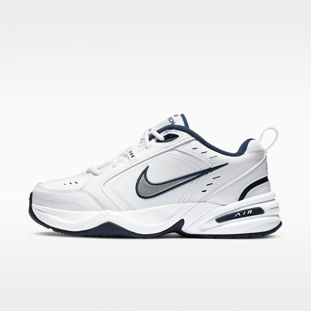 Nike Air Monarch IV Men's Workout Shoes - White/Metallic Silver - Image 1