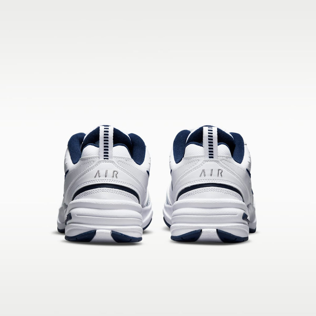 Nike Air Monarch IV Men's Workout Shoes (Extra Wide) - White/Midnight Navy/White/Metallic Silver - Image 6