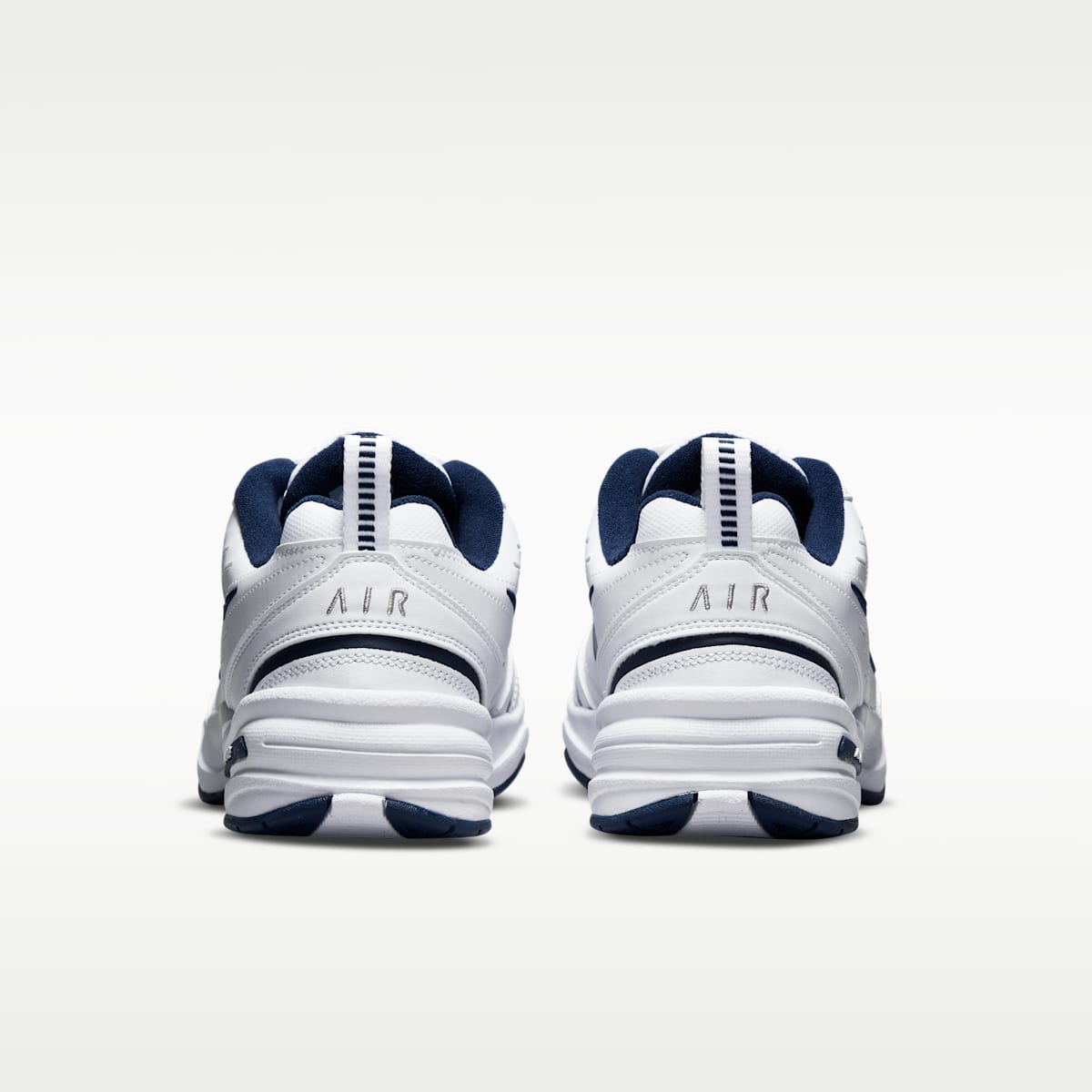 Nike Air Monarch IV Men's Workout Shoes (Extra Wide) - White/Midnight Navy/White/Metallic Silver - Image 6