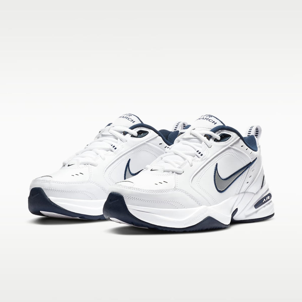 Nike Air Monarch IV Men's Workout Shoes - White/Metallic Silver - Image 5