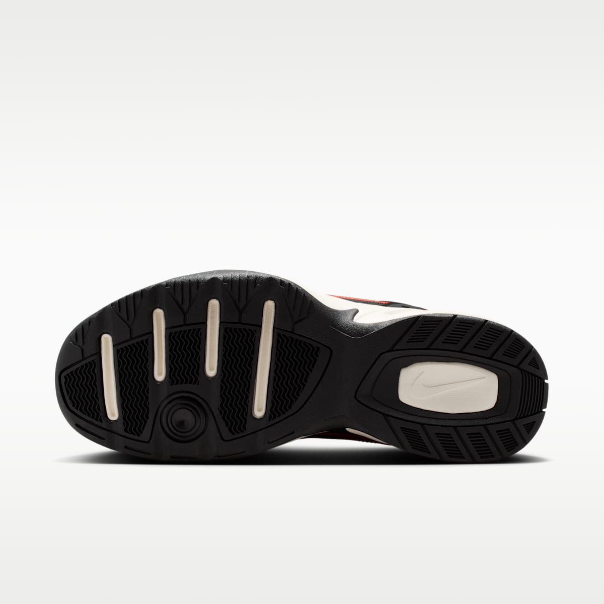 Nike Air Monarch IV Men's Workout Shoes - Dark Smoke Grey/Picante Red/Pale Ivory/Black - Image 2