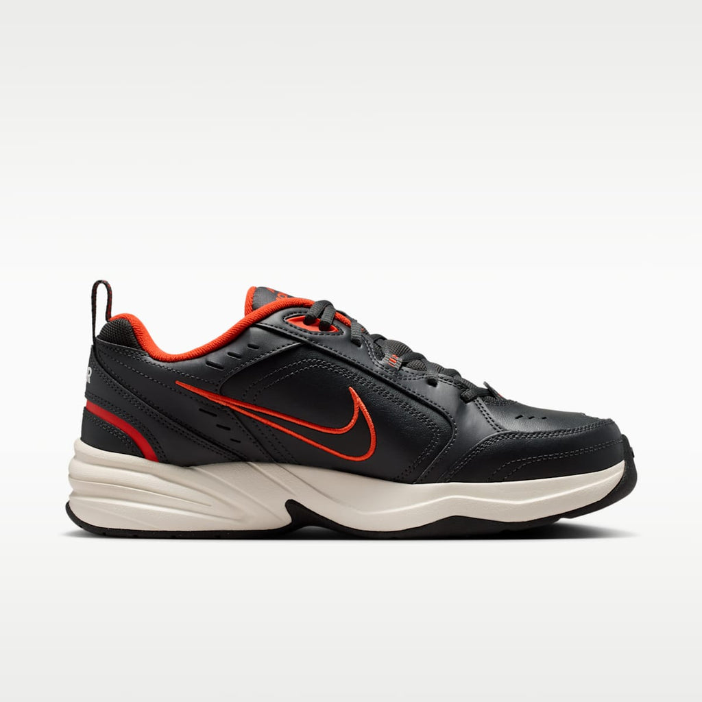 Nike Air Monarch IV Men's Workout Shoes - Dark Smoke Grey/Picante Red/Pale Ivory/Black - Image 3