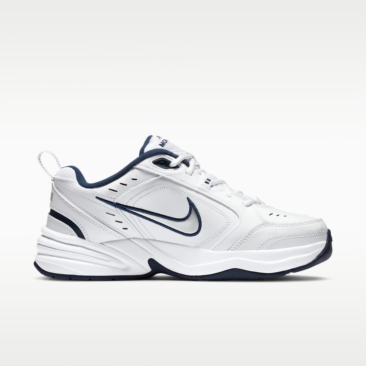 Nike Air Monarch IV Men's Workout Shoes - White/Metallic Silver - Image 3