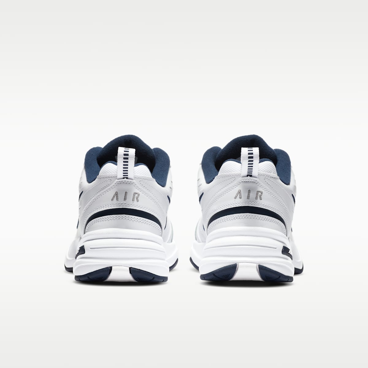 Nike Air Monarch IV Men's Workout Shoes - White/Metallic Silver - Image 6