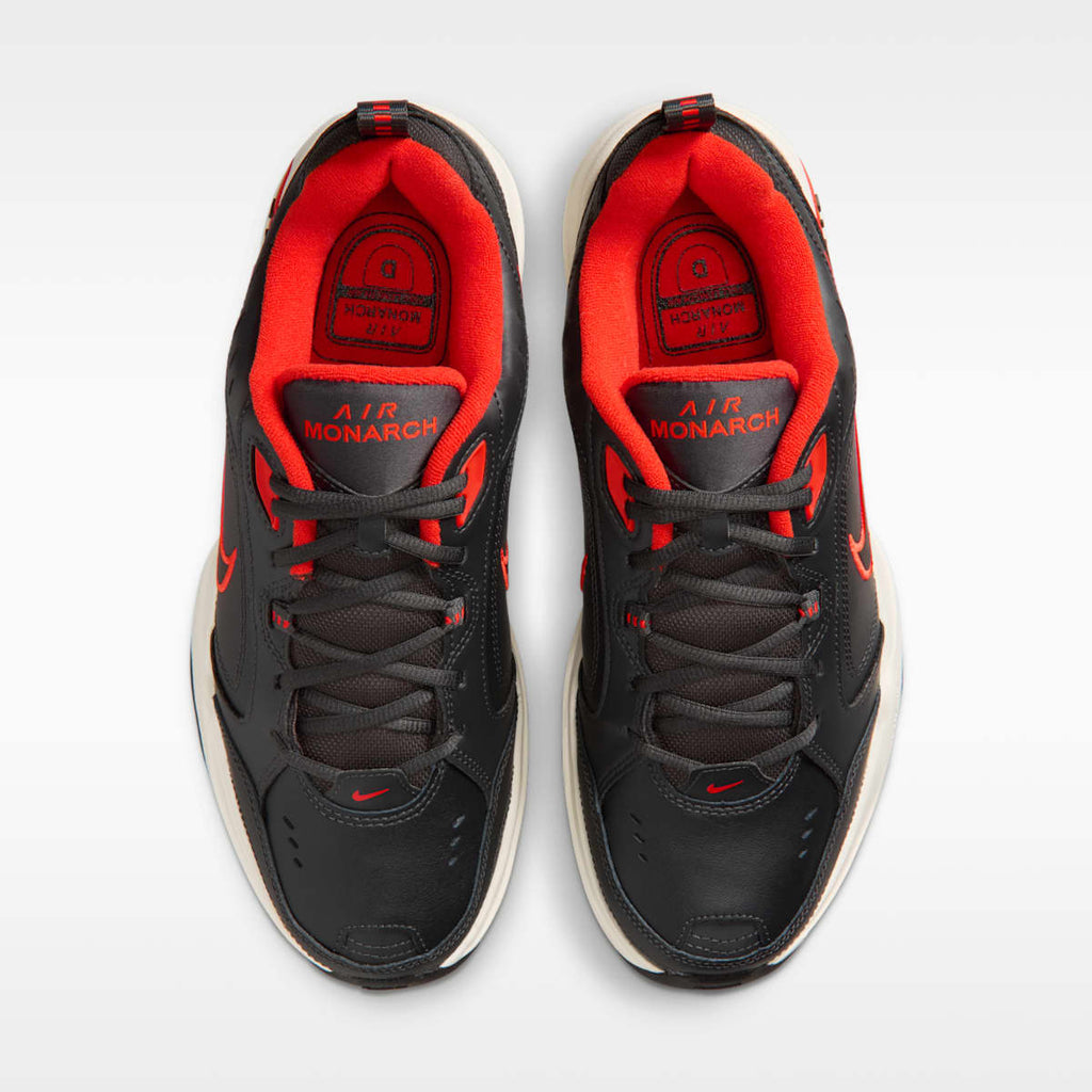 Nike Air Monarch IV Men's Workout Shoes - Dark Smoke Grey/Picante Red/Pale Ivory/Black - Image 4