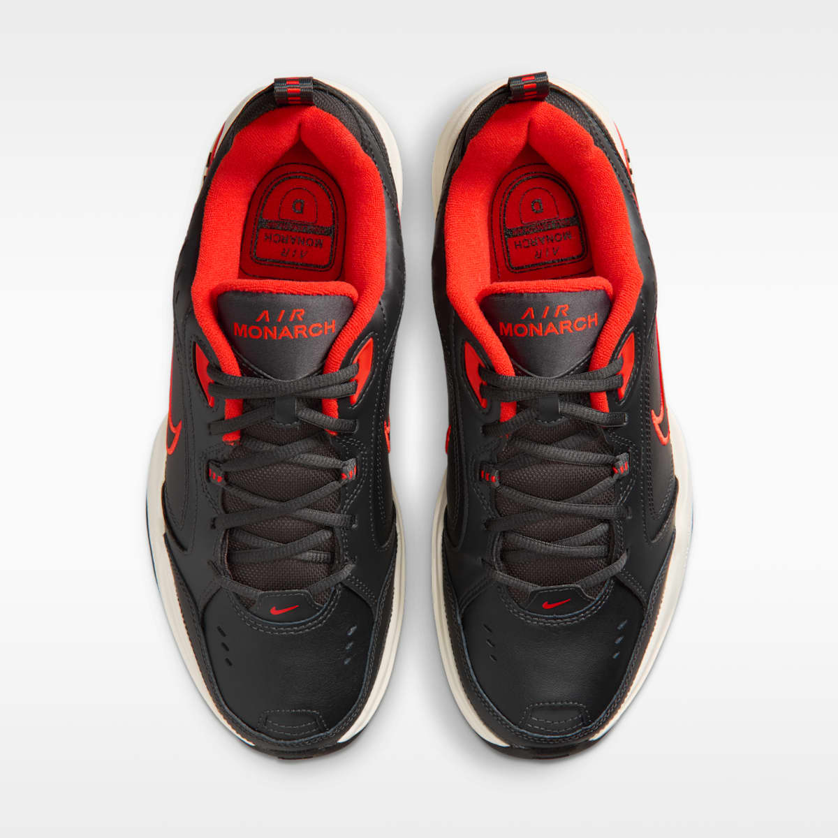 Nike Air Monarch IV Men's Workout Shoes - Dark Smoke Grey/Picante Red/Pale Ivory/Black - Image 4