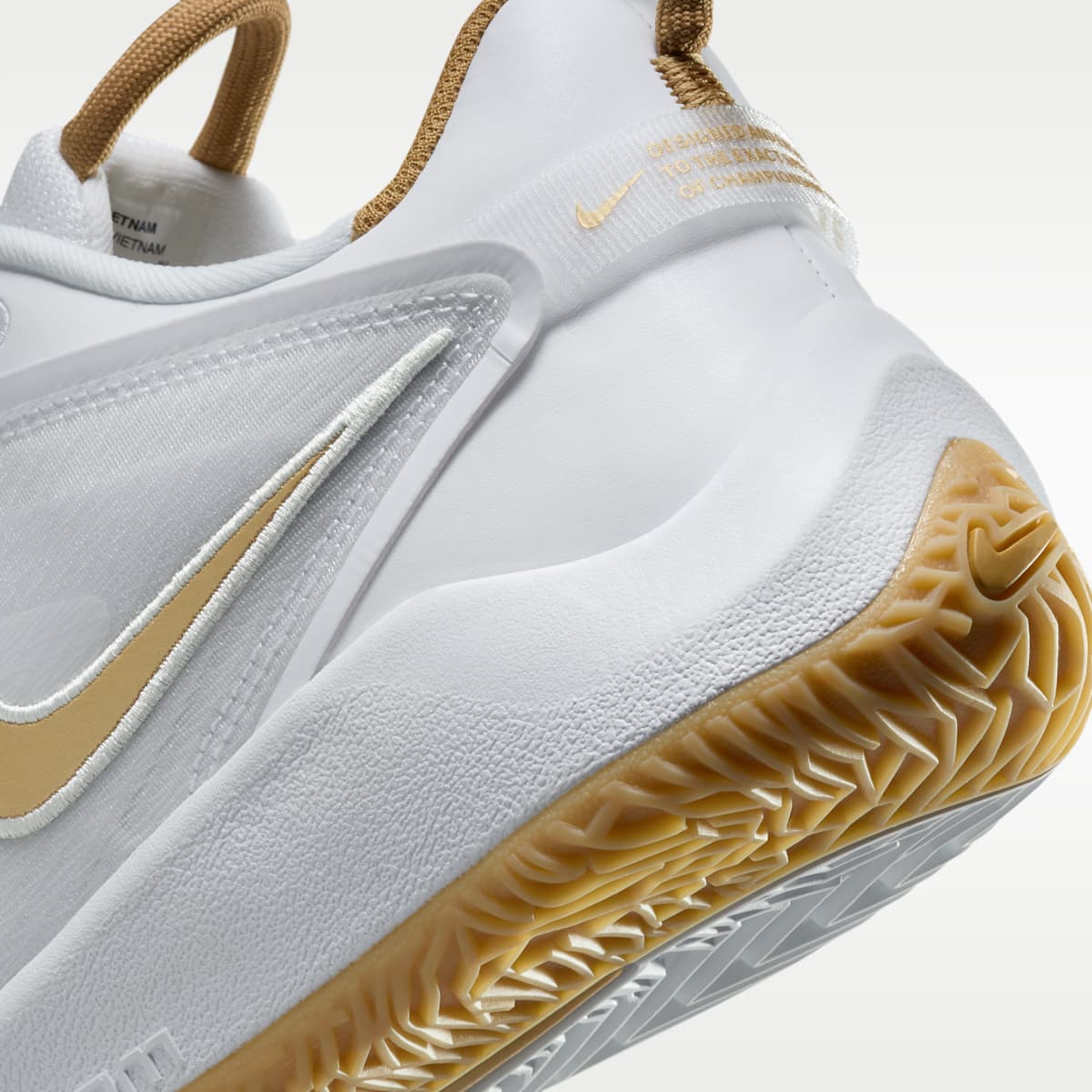 Nike HyperAce 3 Volleyball Shoes - White/Photon Dust/Metallic Gold - Image 8