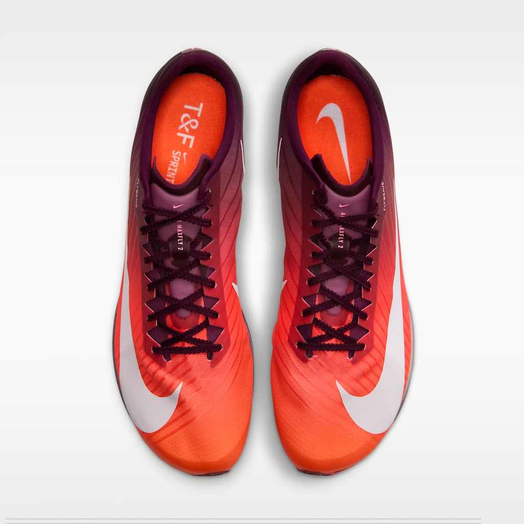 Nike Maxfly 2 Track & Field Sprinting Spikes - Bordeaux/Bright Crimson/Hyper Crimson/White - Image 4