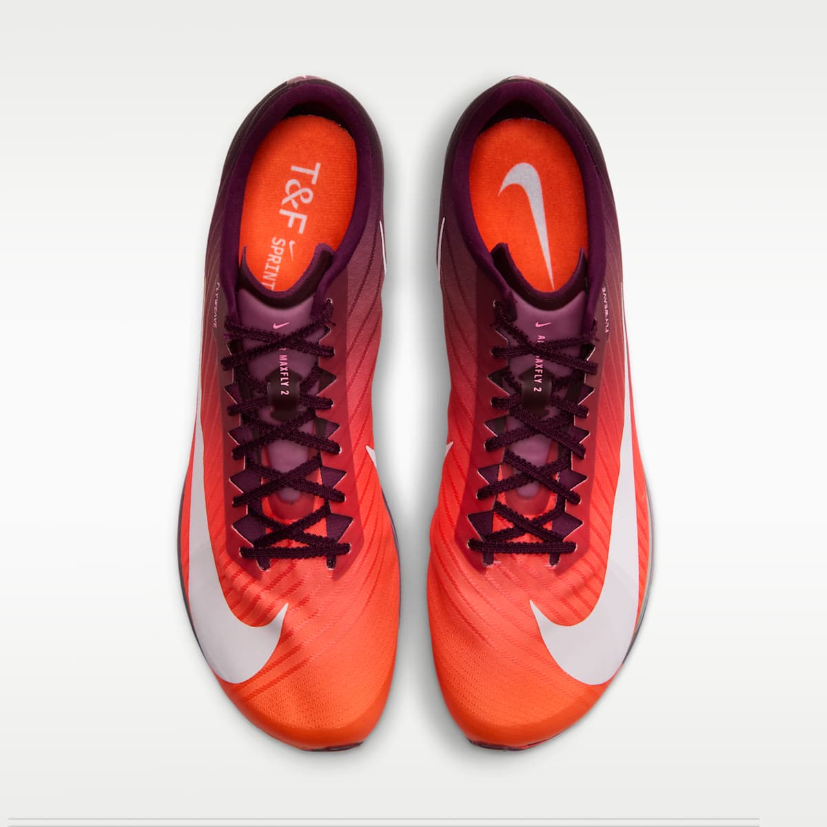 Nike Maxfly 2 Track & Field Sprinting Spikes - Bordeaux/Bright Crimson/Hyper Crimson/White - Image 4