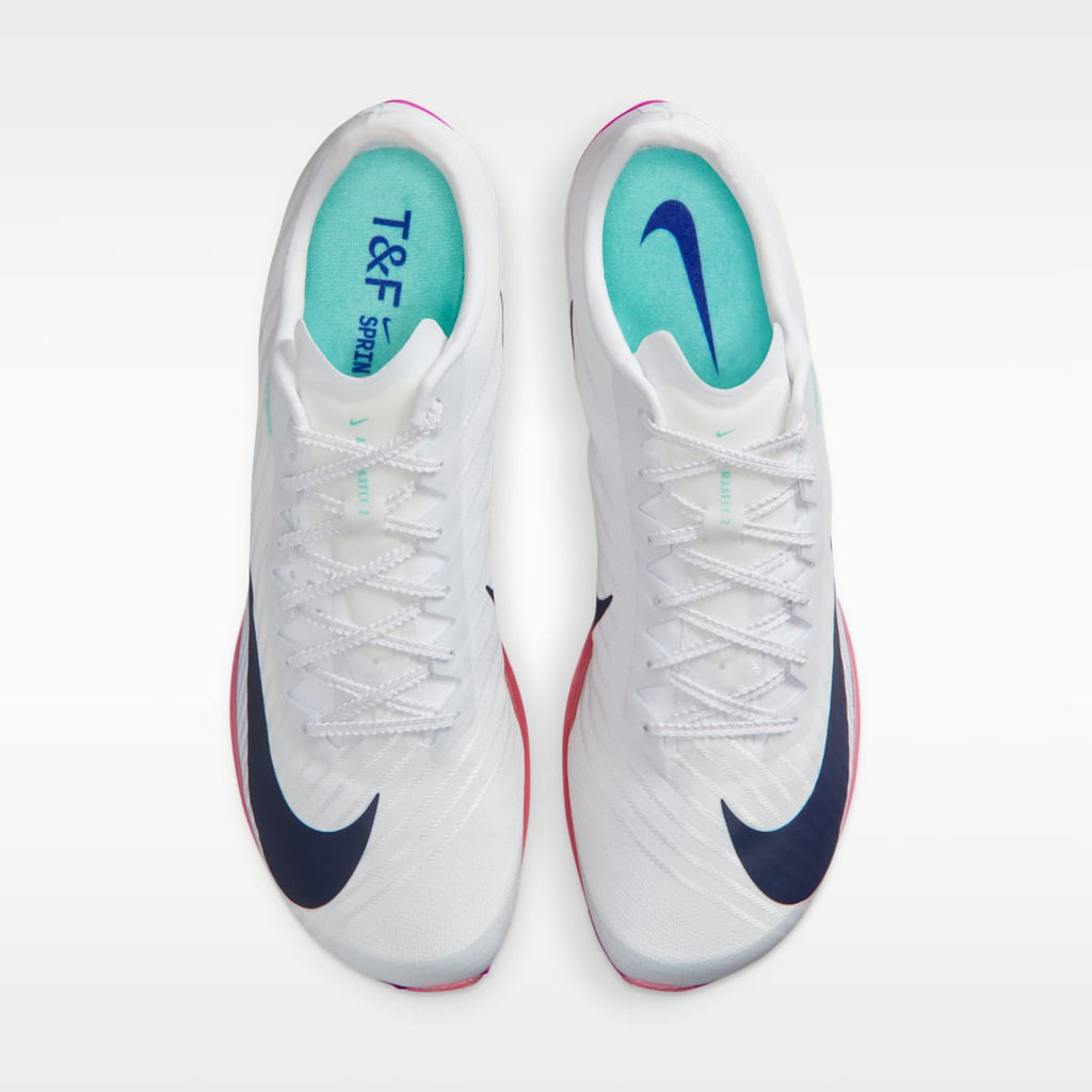 Nike Maxfly 2 Track & Field Sprinting Spikes - White/Bright Crimson/Hyper Turquoise/Obsidian - Image 4