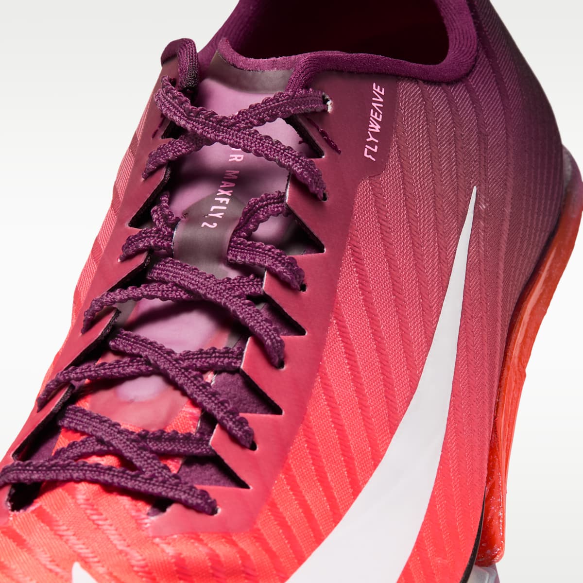 Nike Maxfly 2 Track & Field Sprinting Spikes - Bordeaux/Bright Crimson/Hyper Crimson/White - Image 8