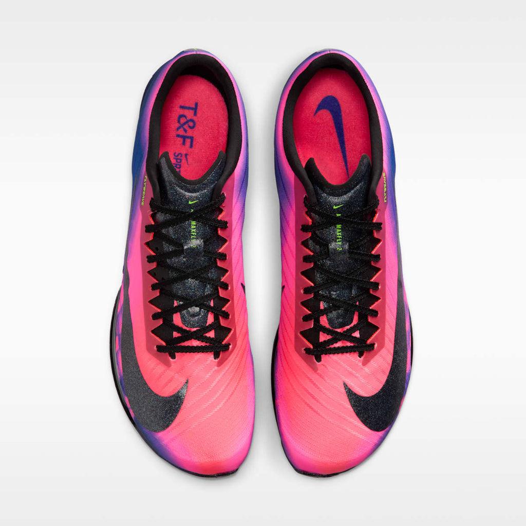 Women's Nike Maxfly 2 Glam Track & Field Sprinting Spikes - Fierce Purple/Flash Crimson/Pink Blast/Black