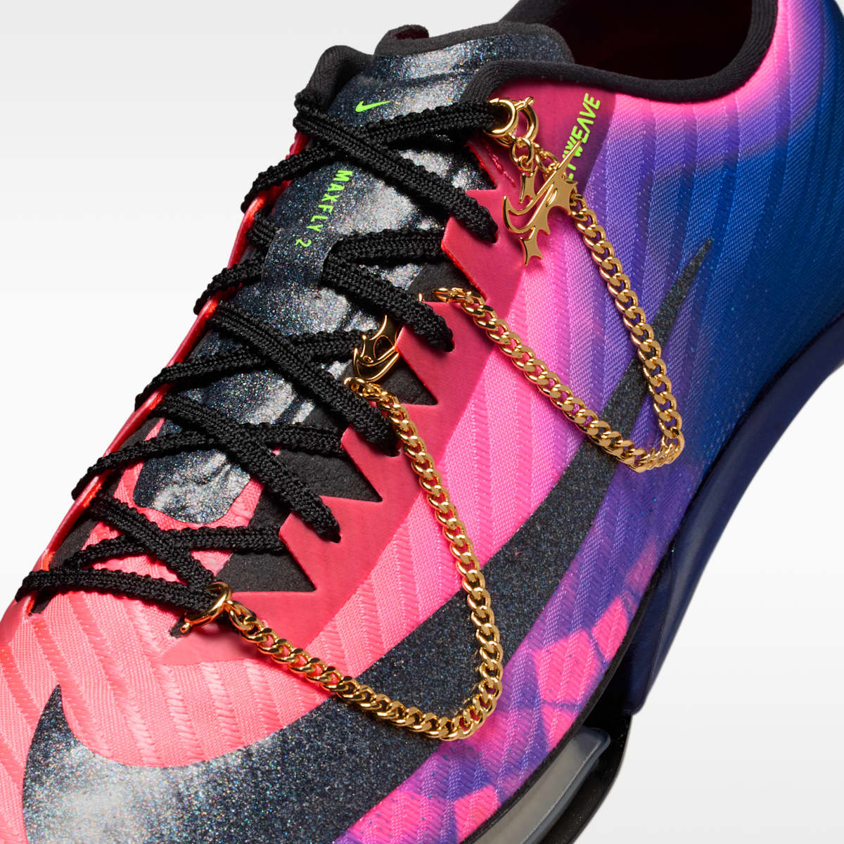Women's Nike Maxfly 2 Glam Track & Field Sprinting Spikes - Fierce Purple/Flash Crimson/Pink Blast/Black