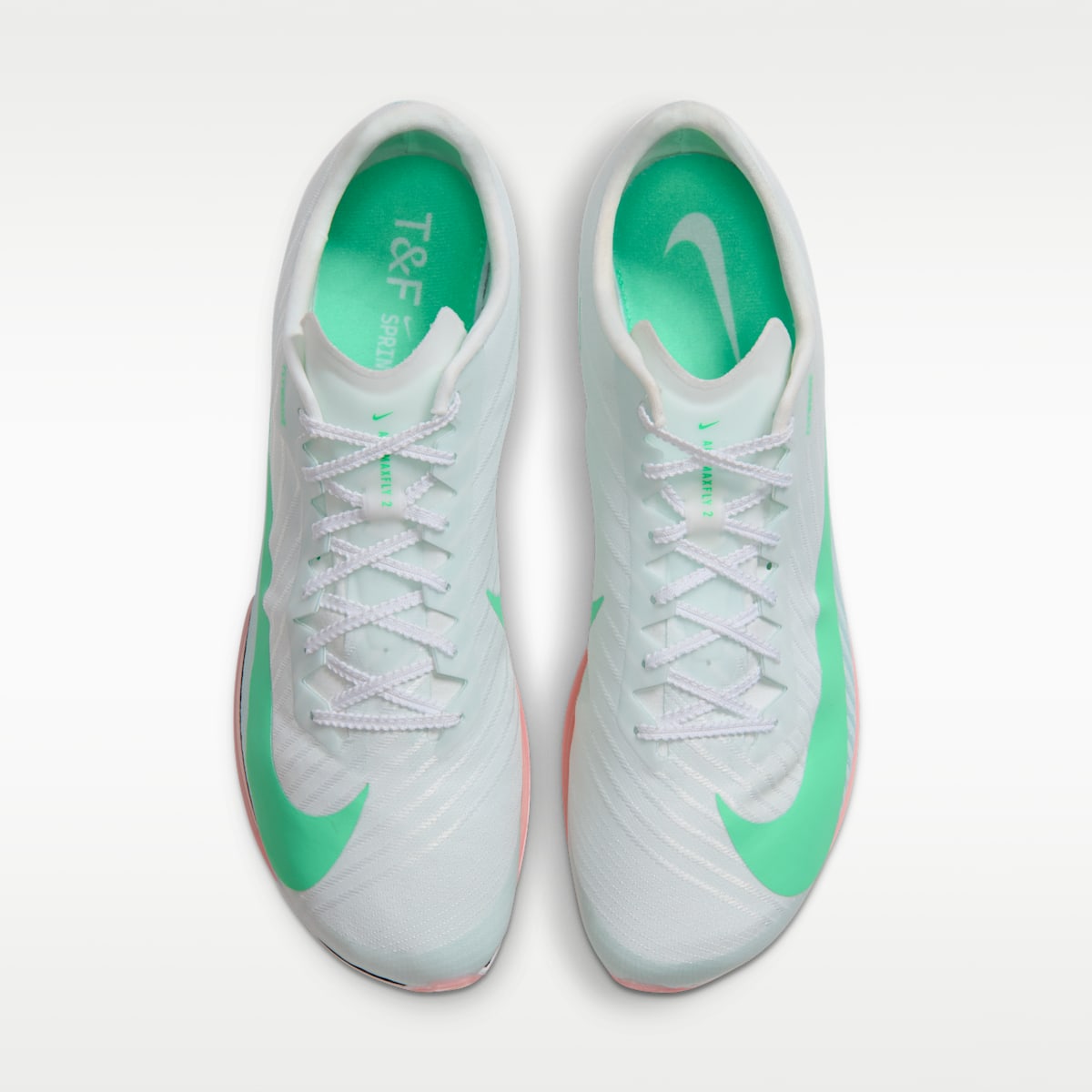 Nike Maxfly 2 Track & Field Sprinting Spikes - Summit White/Atomic Pink/Palest Purple/Electro Green - Image 4