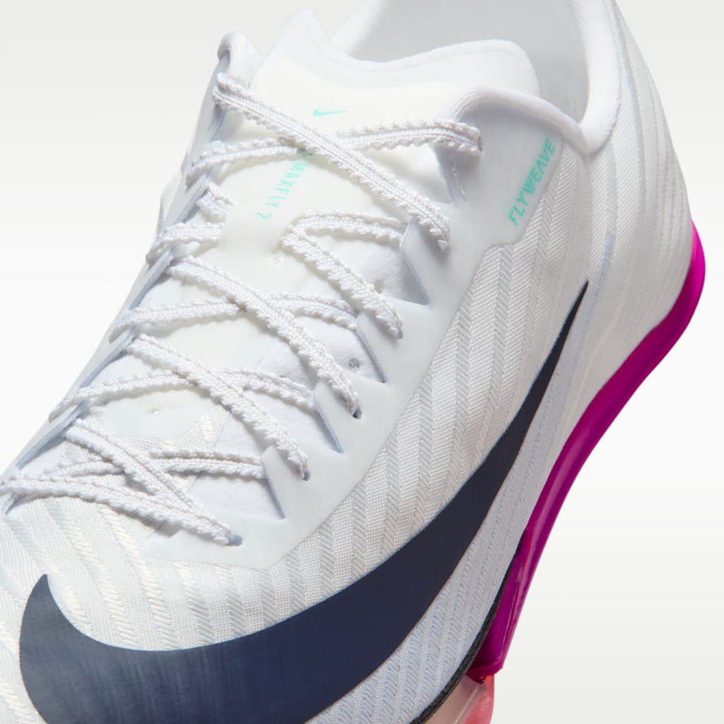 Women's Nike Maxfly 2 Track & Field Sprinting Spikes - White/Bright Crimson/Hyper Turquoise/Obsidian
