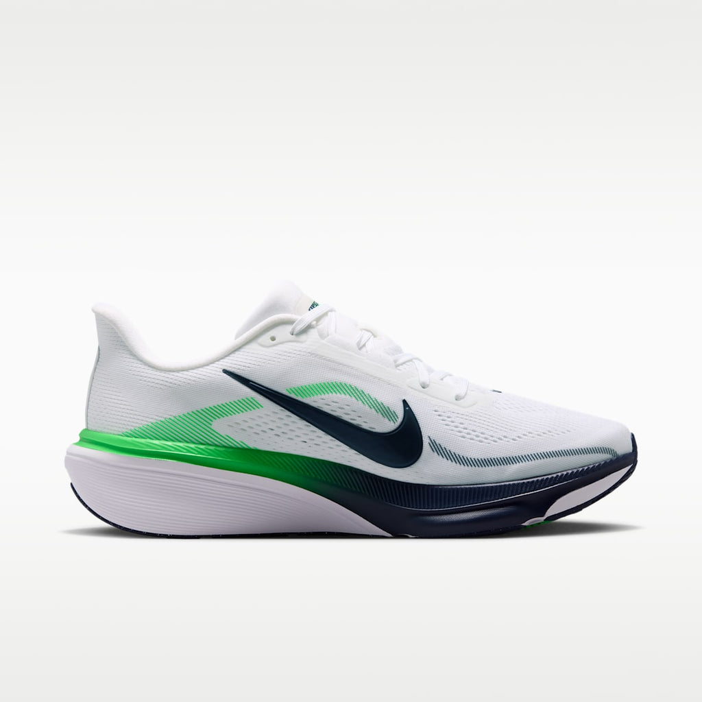 Nike Pegasus 42 Men's Road Running Shoes - White/Green Spark/Midnight Navy - Image 3