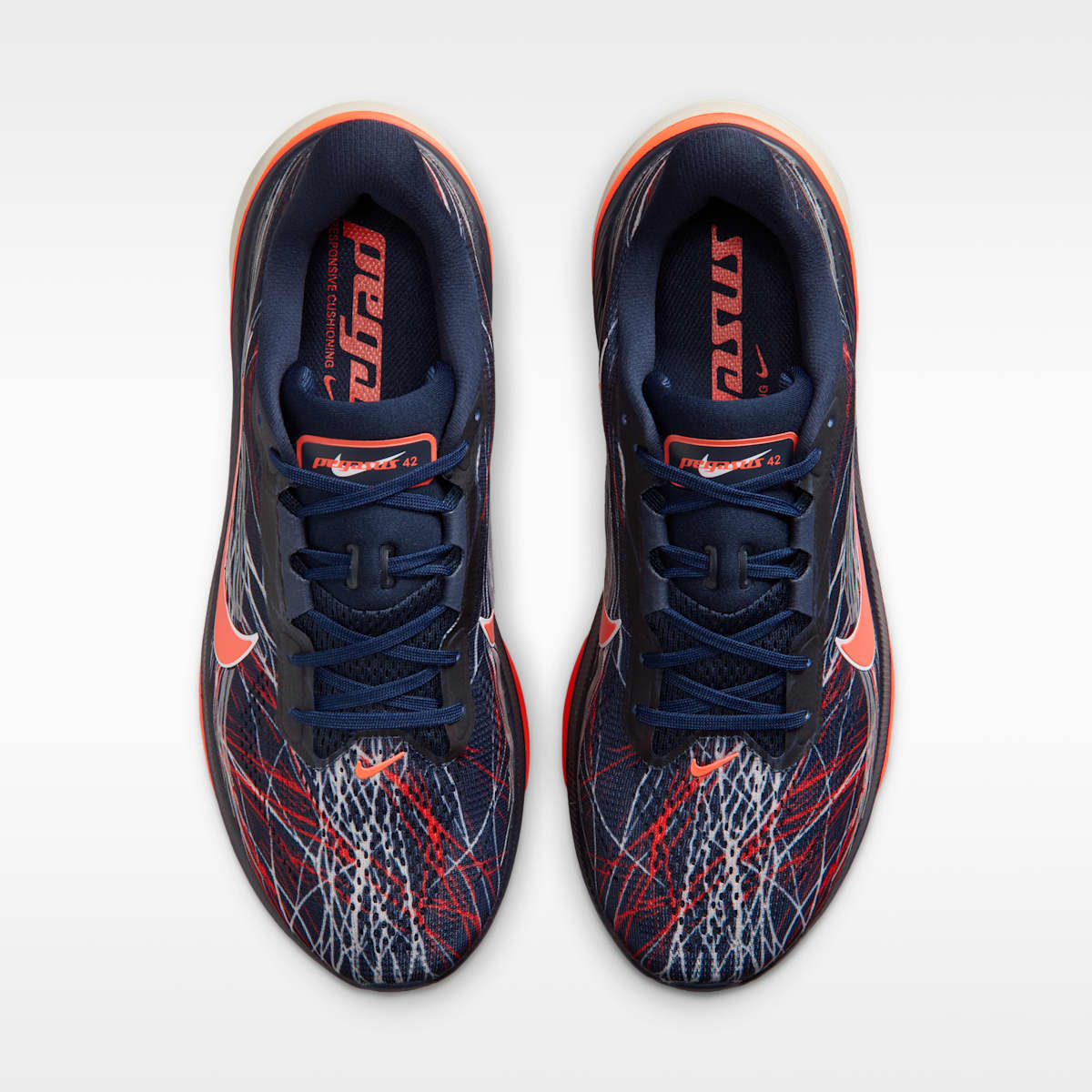 Nike Pegasus 42 Men's Road Running Shoes - Obsidian/Light Bone/Bright Crimson/Dynamic Yellow - Image 4