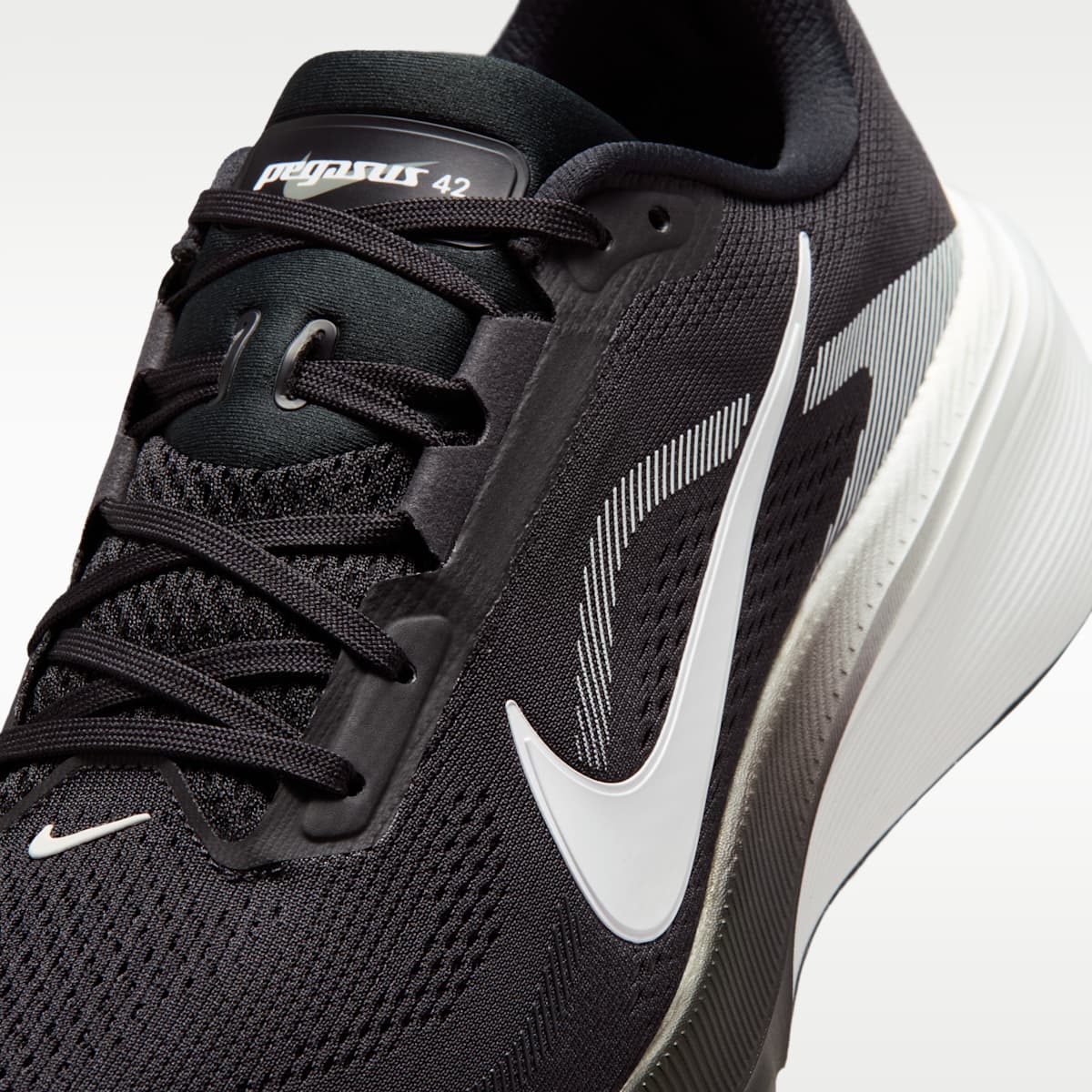 Nike Pegasus 42 Men's Road Running Shoes - Black/Photon Dust/White - Image 7
